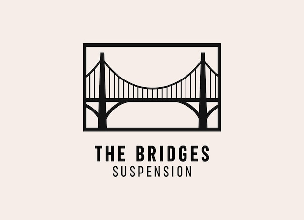 Ilustración de Vector de diseño de logotipo de construcción de puente moderno