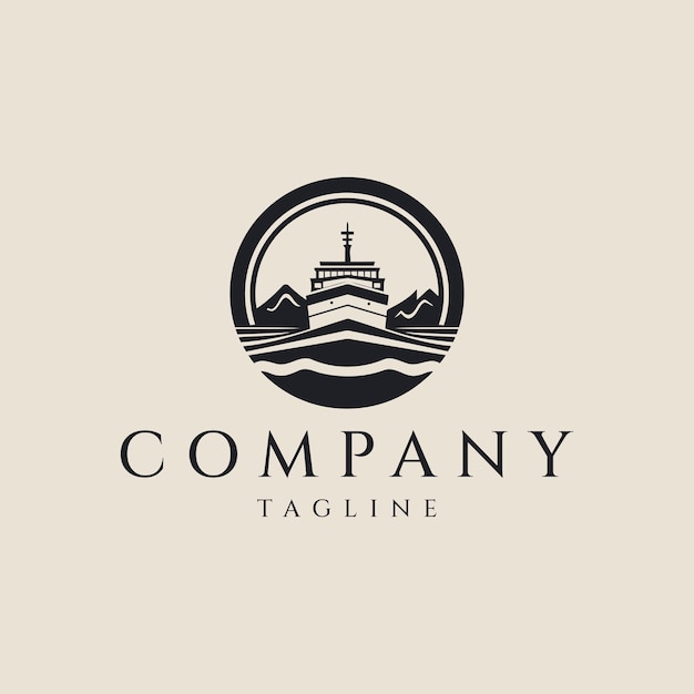 Ilustración de vector de diseño de logotipo de crucero
