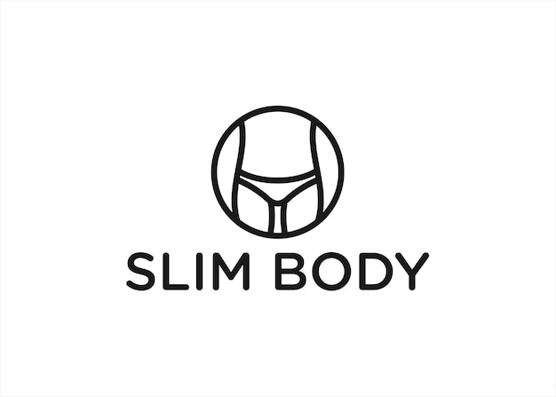Ilustración de vector de diseño de logotipo de cuerpo delgado