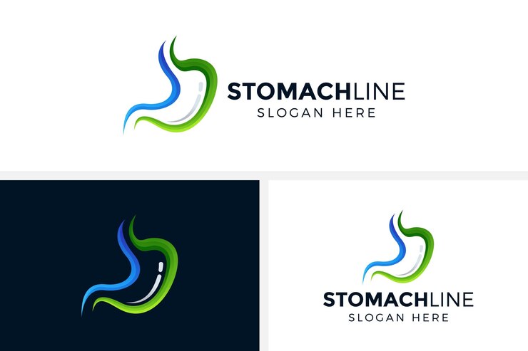 Ilustración de vector de diseño de logotipo de cuidado de estómago