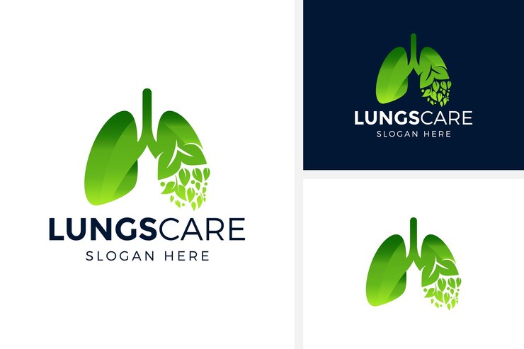Ilustración de vector de diseño de logotipo de cuidado de pulmones