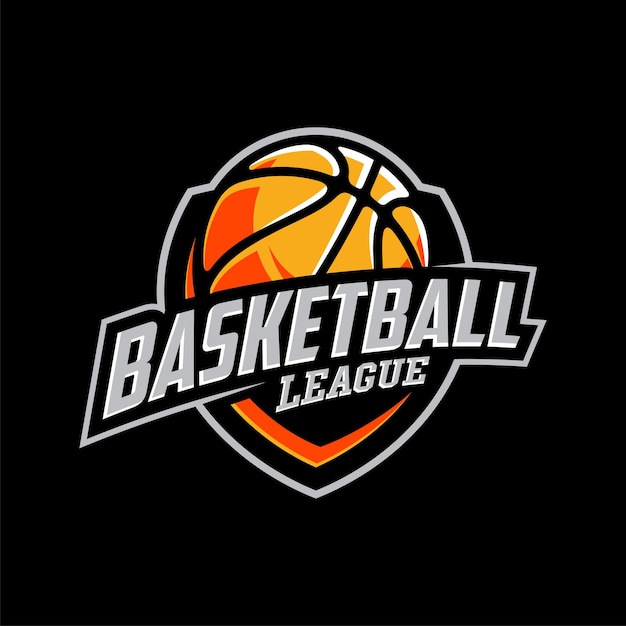 Ilustración de vector de diseño de logotipo de deporte de baloncesto