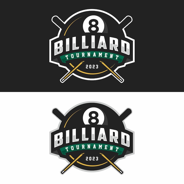 Ilustración de vector de diseño de logotipo de deporte de billar
