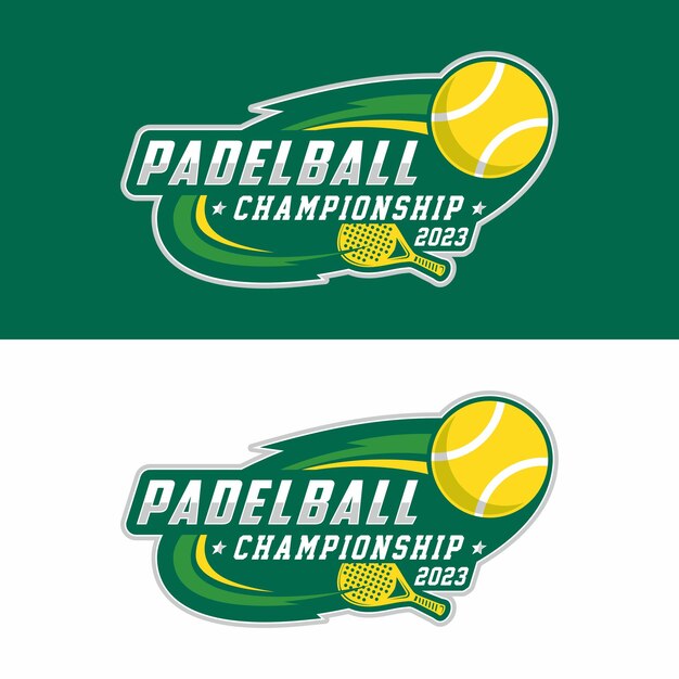 Vector ilustración de vector de diseño de logotipo de deporte de padelball