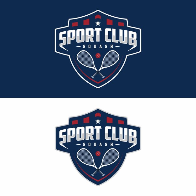 Ilustración de vector de diseño de logotipo de deporte de squash