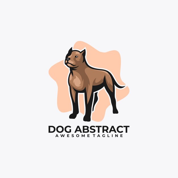 Ilustración de vector de diseño de logotipo de dibujos animados de perro