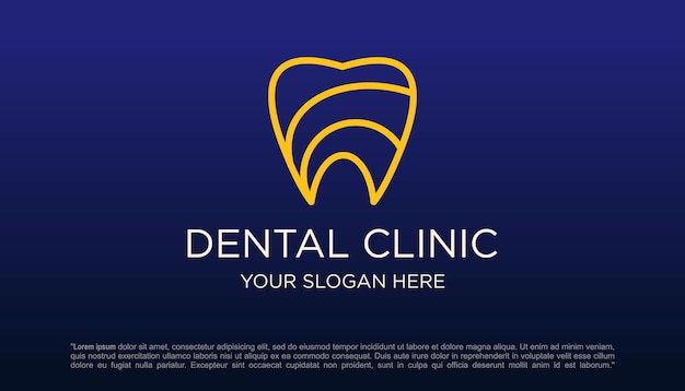 Ilustración de vector de diseño de logotipo de diente de clínica dental