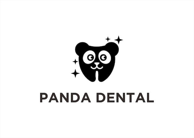 Ilustración de vector de diseño de logotipo de diente de panda