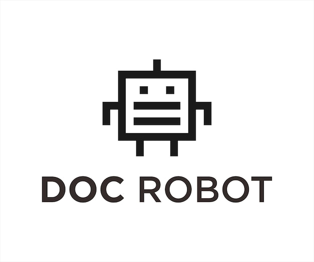 Ilustración de vector de diseño de logotipo de documento de robot