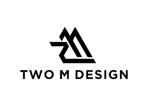 Ilustración de vector de diseño de logotipo de dos m