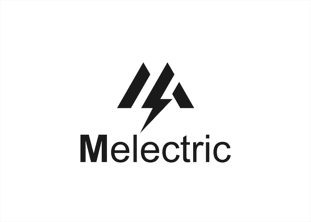 Ilustración de vector de diseño de logotipo eléctrico m