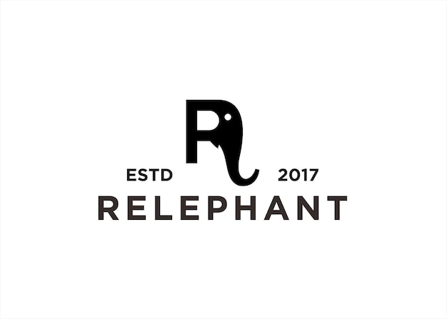 Ilustración de vector de diseño de logotipo de elefante r