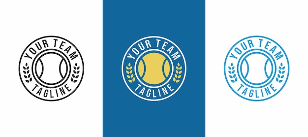 Ilustración de vector de diseño de logotipo de emblema de tenis