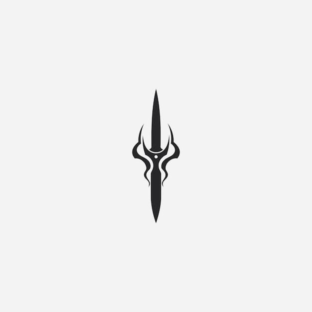 Ilustración de vector de diseño de logotipo de espada