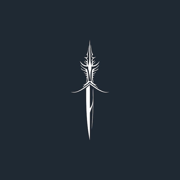 Ilustración de vector de diseño de logotipo de espada