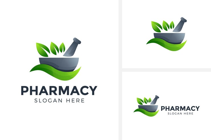 Ilustración de vector de diseño de logotipo de farmacia creativa
