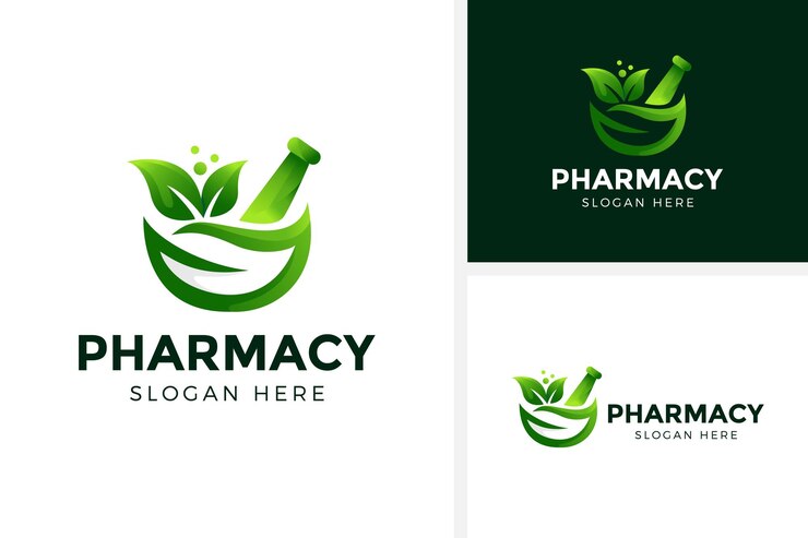 Ilustración de vector de diseño de logotipo de farmacia creativa