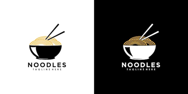 Ilustración de vector de diseño de logotipo de fideos