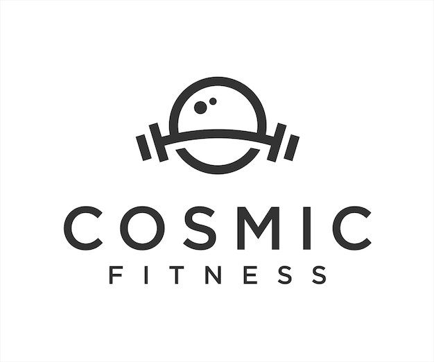 Ilustración de vector de diseño de logotipo de fitness de planeta