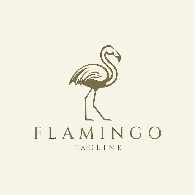 Ilustración de vector de diseño de logotipo de flamenco