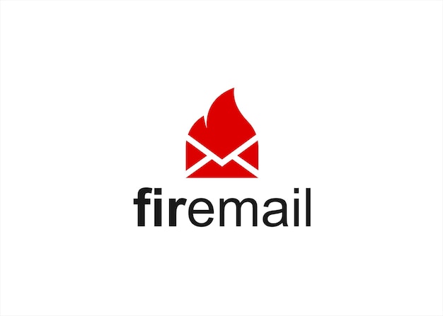 Ilustración de vector de diseño de logotipo de fuego de correo electrónico