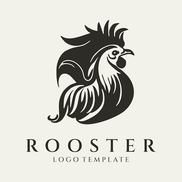 Ilustración de vector de diseño de logotipo de gallo