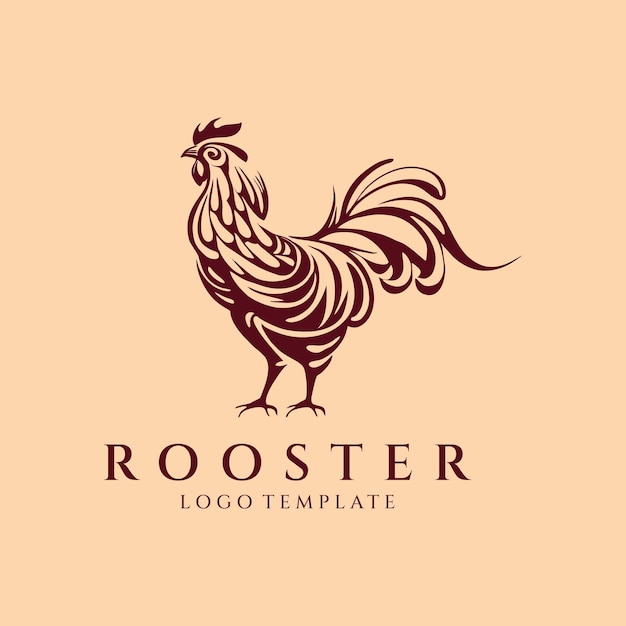 Ilustración de vector de diseño de logotipo de gallo