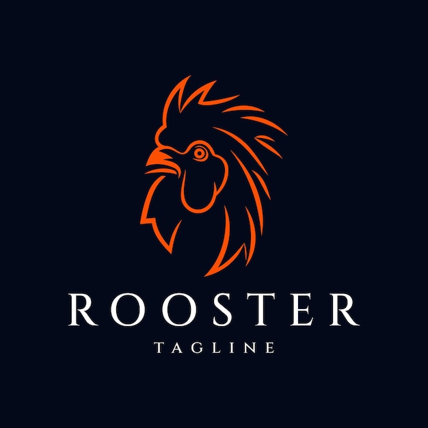 Ilustración de vector de diseño de logotipo de gallo