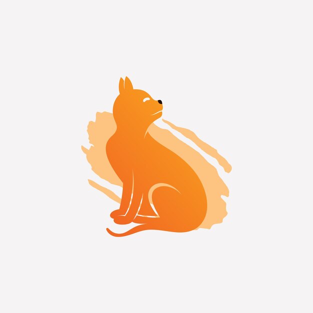 Ilustración de vector de diseño de logotipo de gato con concepto de elemento creativo