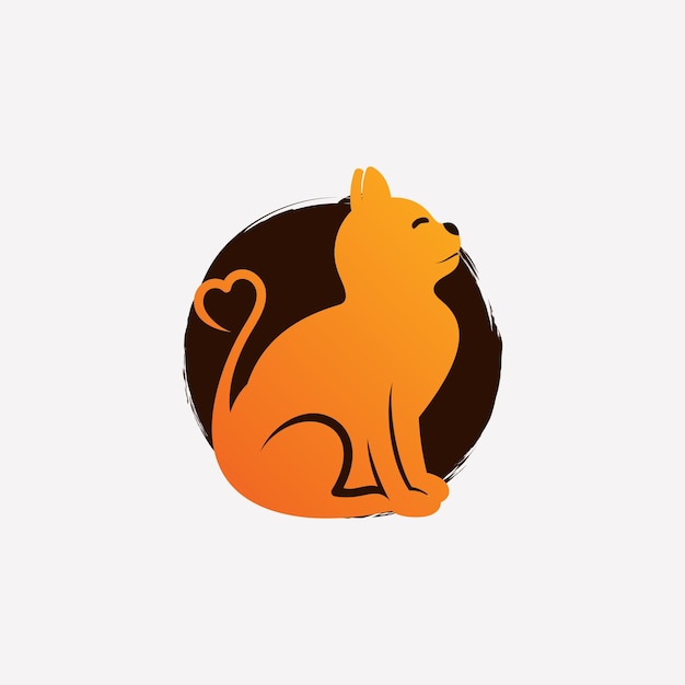 Ilustración de vector de diseño de logotipo de gato con concepto de elemento creativo