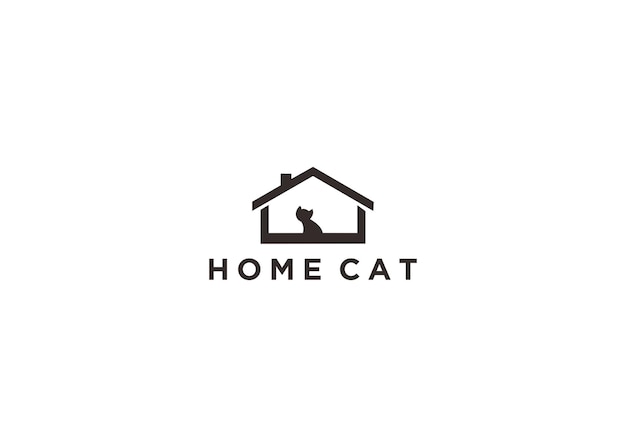 ilustración de vector de diseño de logotipo de gato doméstico