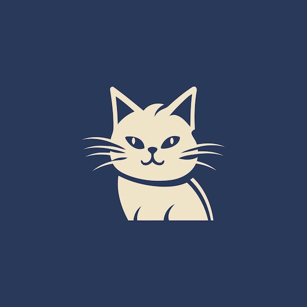 Ilustración de vector de diseño de logotipo de gato
