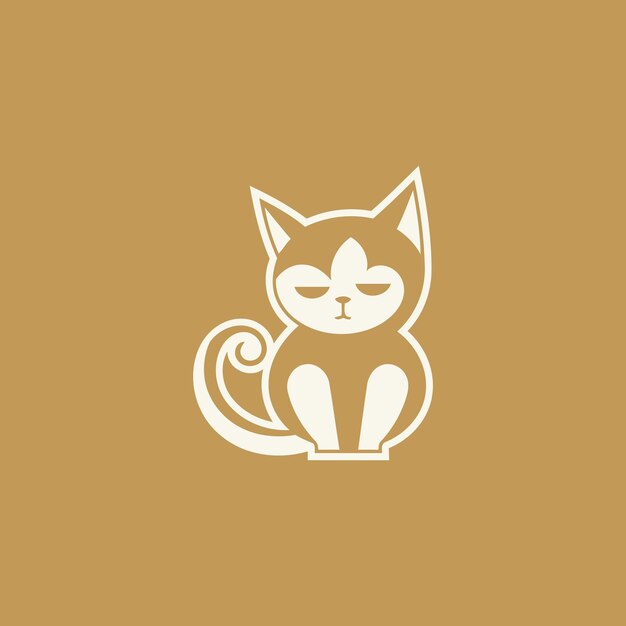 Ilustración de vector de diseño de logotipo de gato