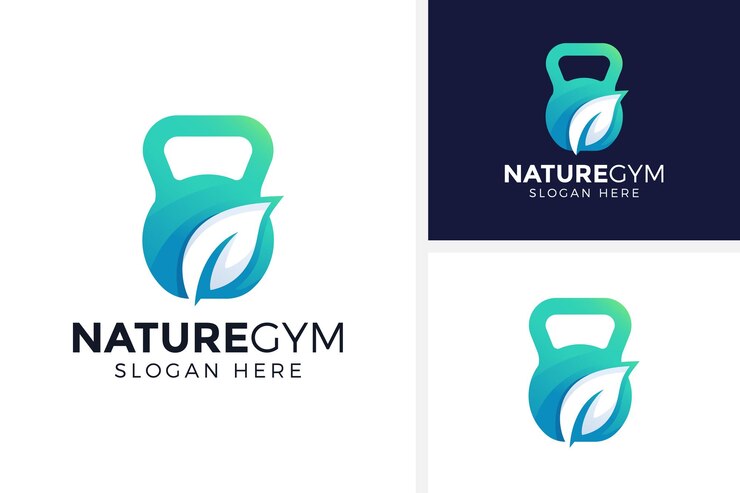 Ilustración de vector de diseño de logotipo de gimnasio de naturaleza