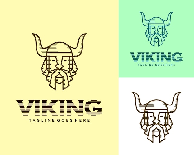 Vector ilustración de vector de diseño de logotipo de guerrero vikingo