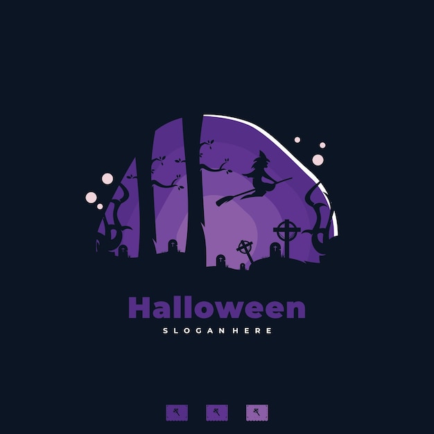 Vector ilustración de vector de diseño de logotipo de halloween