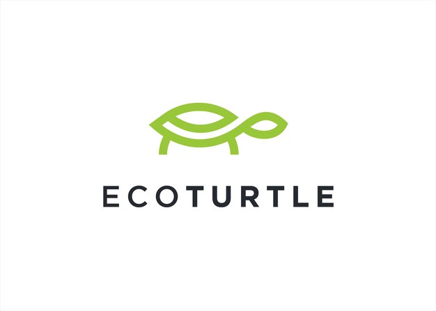 Ilustración de vector de diseño de logotipo de hoja de tortuga