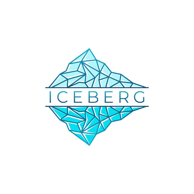 Ilustración de vector de diseño de logotipo de iceberg