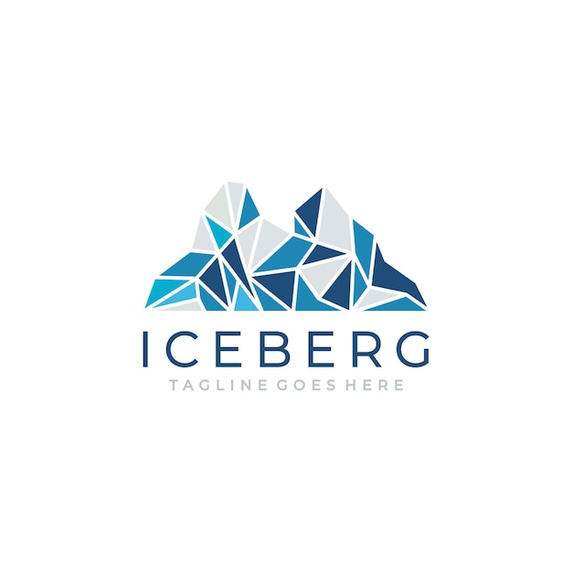 Ilustración de vector de diseño de logotipo de iceberg