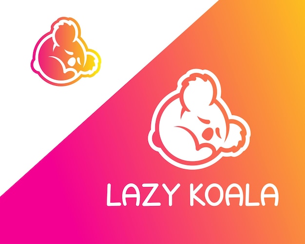 Ilustración de vector de diseño de logotipo de icono de koala perezoso