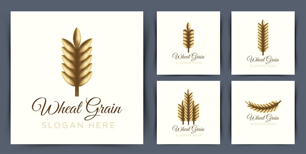 Ilustración de vector de diseño de logotipo de icono de vector de grano de trigo