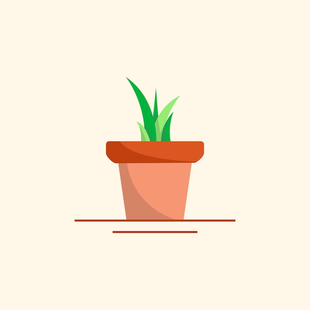 Ilustración de vector de diseño de logotipo interior de plantas decorativas
