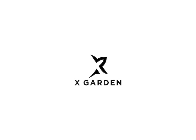 Ilustración de vector de diseño de logotipo de jardín x