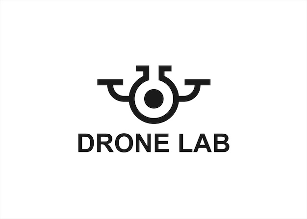 Ilustración de vector de diseño de logotipo de laboratorio de drones