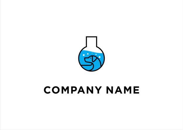ilustración de vector de diseño de logotipo de laboratorio de mascotas