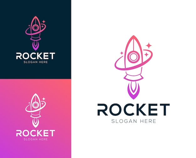 Ilustración de vector de diseño de logotipo de lanzamiento de cohete moderno