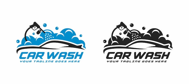 Ilustración de vector de diseño de logotipo de lavado de coches