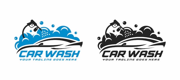 Ilustración de vector de diseño de logotipo de lavado de coches