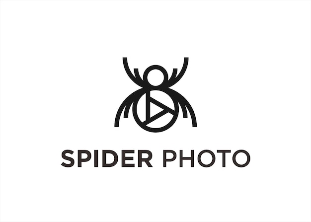 Ilustración de vector de diseño de logotipo de lente de araña