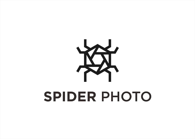 Ilustración de vector de diseño de logotipo de lente de araña